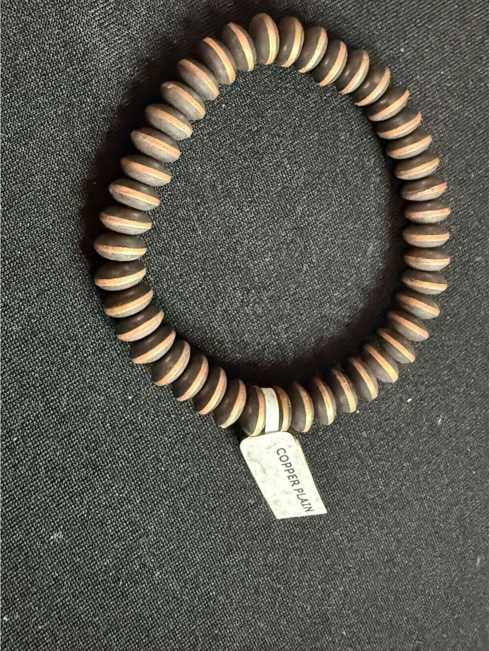 Heavy Copper Disc Bead Stretch Bracelet – 49.93g – Southwestern Style